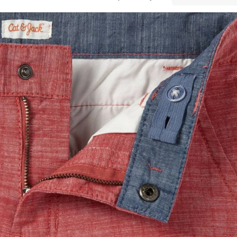 Boys Flat Front Chino Shorts - Cat & Jack™ Warm Red - Boys Casual Chino Shorts - Picture 2 of 8